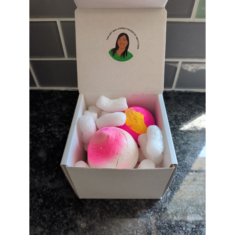 2 handcrafted bath bombs